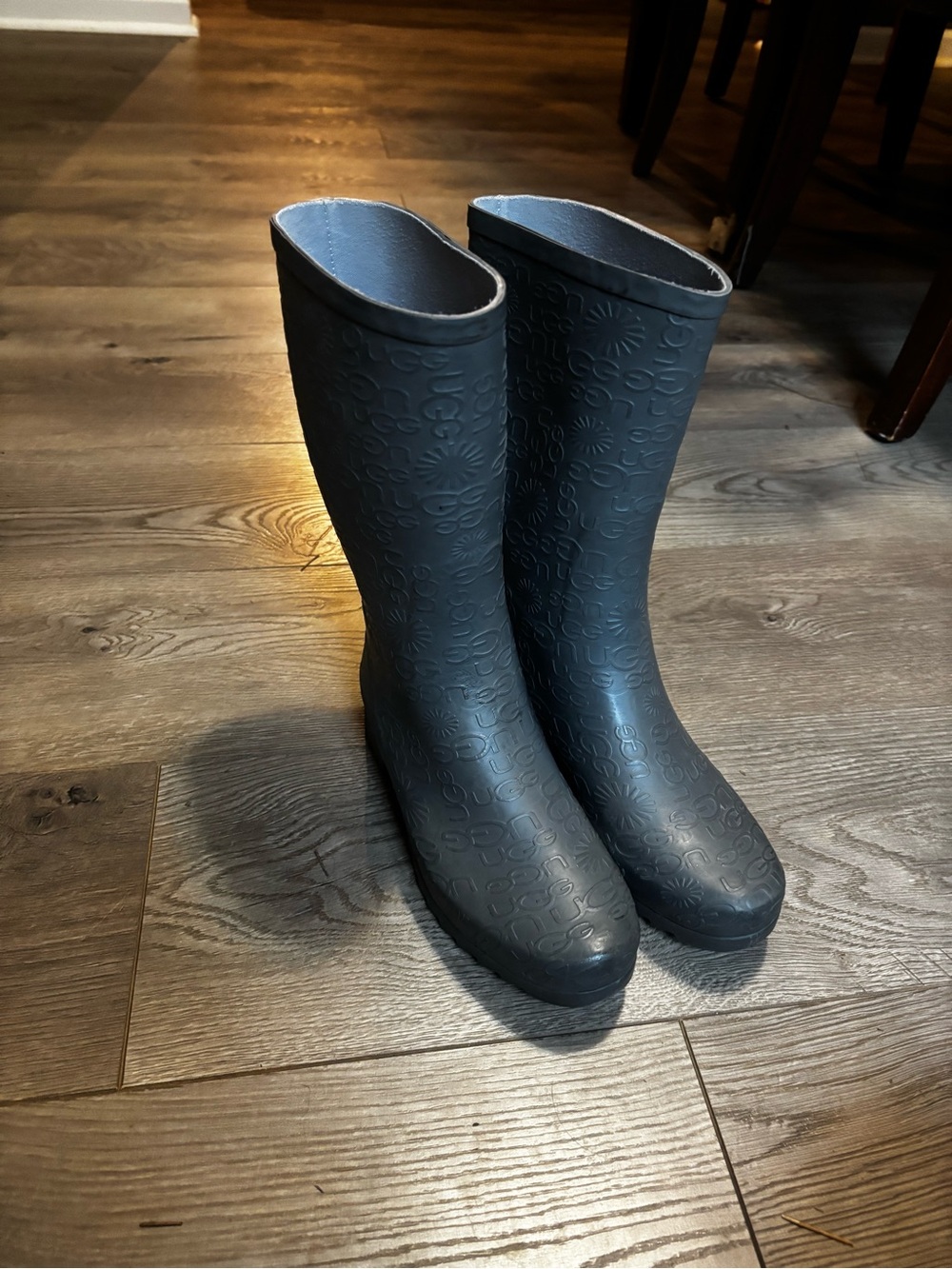 UGG AustraliaGray Embossed Tall Rain Boots